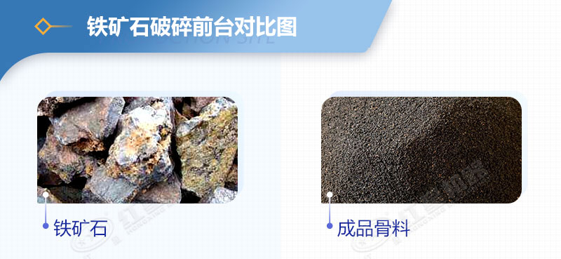 铁矿石破碎前后对比图 铁矿石破碎前后对比图