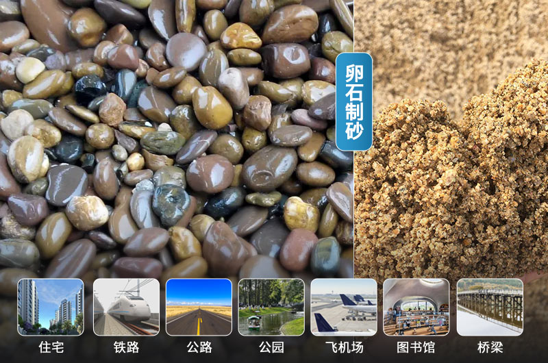 卵石制砂前后及应用领域 卵石制砂前后及应用领域